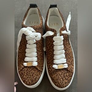 LITA by Ciara Women's Printed Minimalist Platform Sneaker in King Cheetah Print